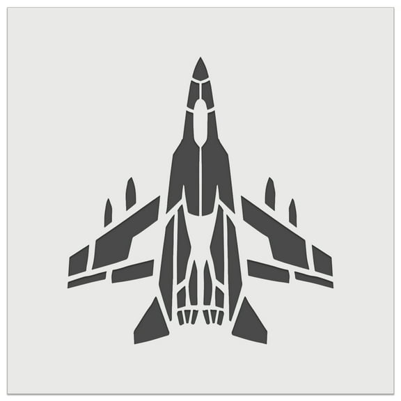 Fighter Jet War Plane Combat Vehicle with Missiles DIY Cookie Wall Craft Stencil - 7.0 Inch