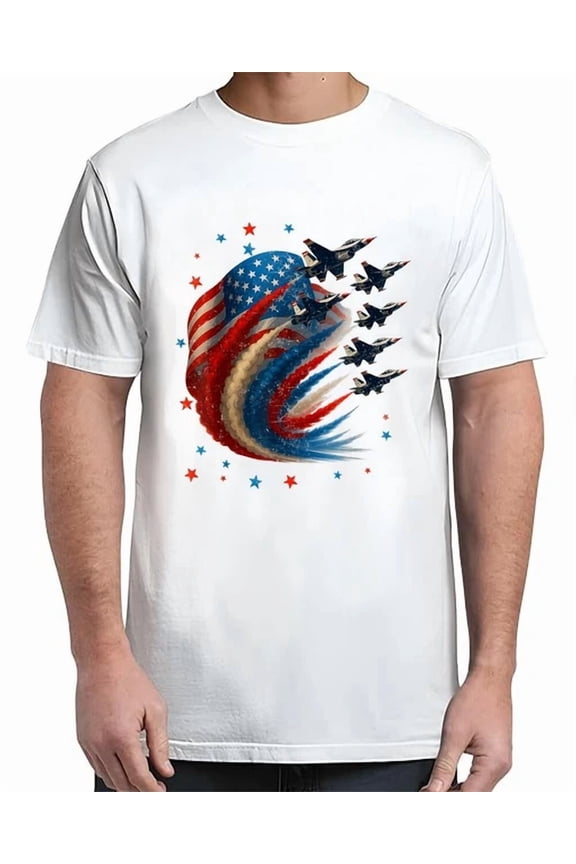 Fighter Jets Airplane Usa Flag Patriotic Men T-Shirt, Unisex T-Shirt