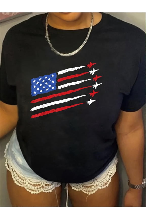 Fighter Jets American Flag USA Funny 4th Of July Fourth T-Shirt