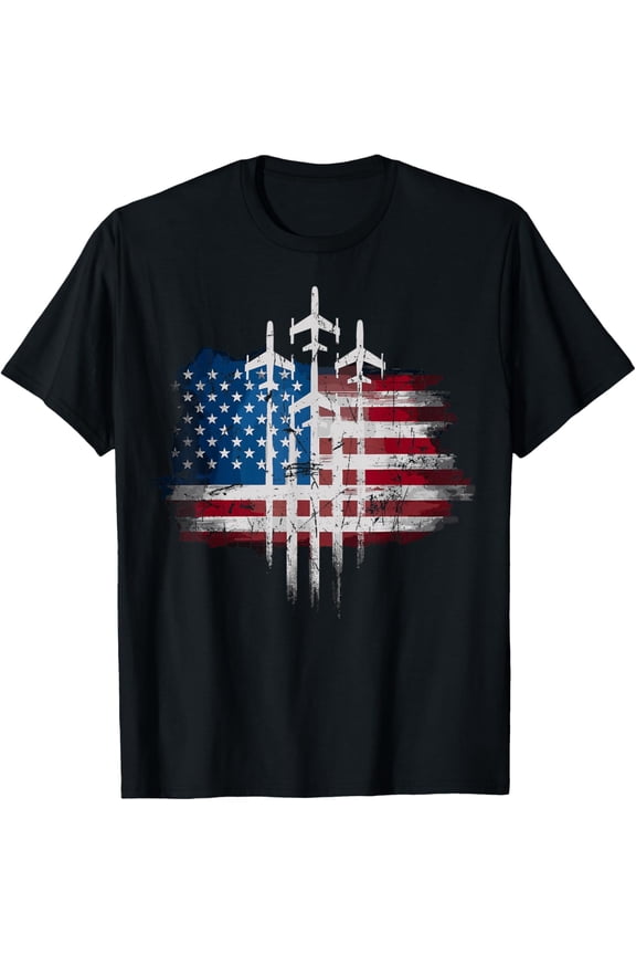 Fighter Jets USA Flag American 4th Of July T-Shirt TShirt