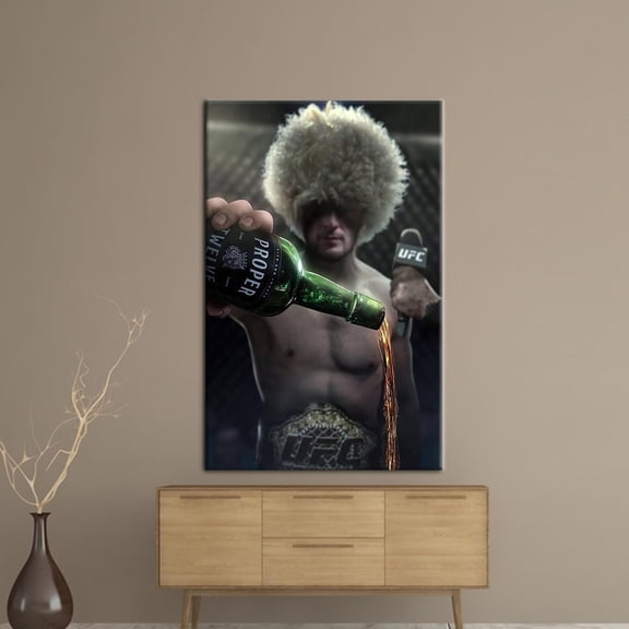 Fighter Motivation Wall Art, Famous Art, Khabib Nurmagomedov Poster, Khabib Nurmagomedov, Khabib Art, Gym Workout Canvas Art, Canvas Wall Decor - Rolled Canvas