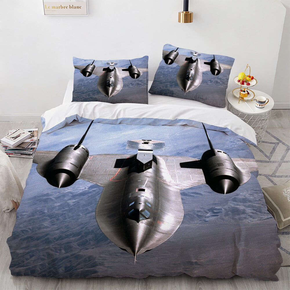 Fighter Plane King Duvet Cover Military Aircraft Theme Bedding Set Kids