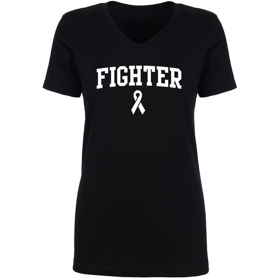 Fighter Ribbon Womens V-Neck T-Shirt