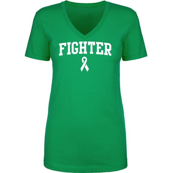 Fighter Ribbon Womens V-Neck T-Shirt