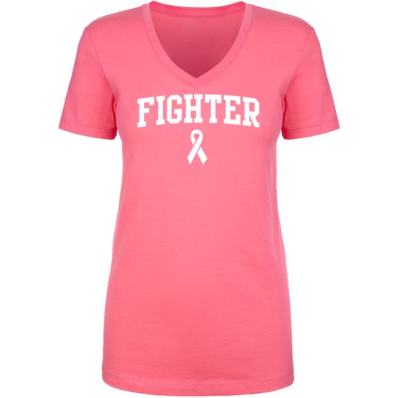 Fighter Ribbon Womens V-Neck T-Shirt