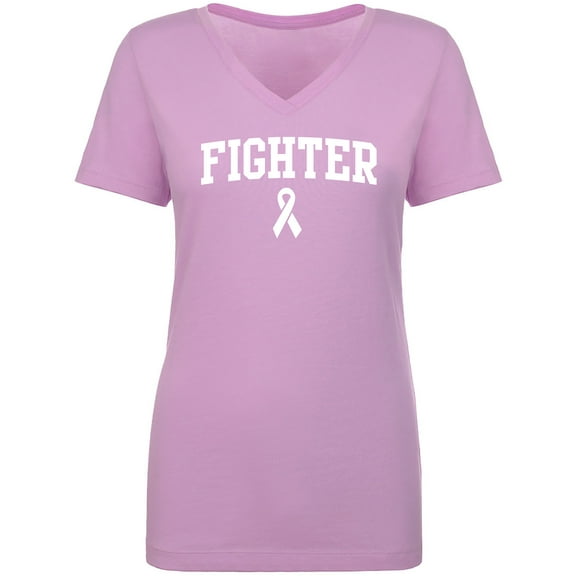 Fighter Ribbon Womens V-Neck T-Shirt