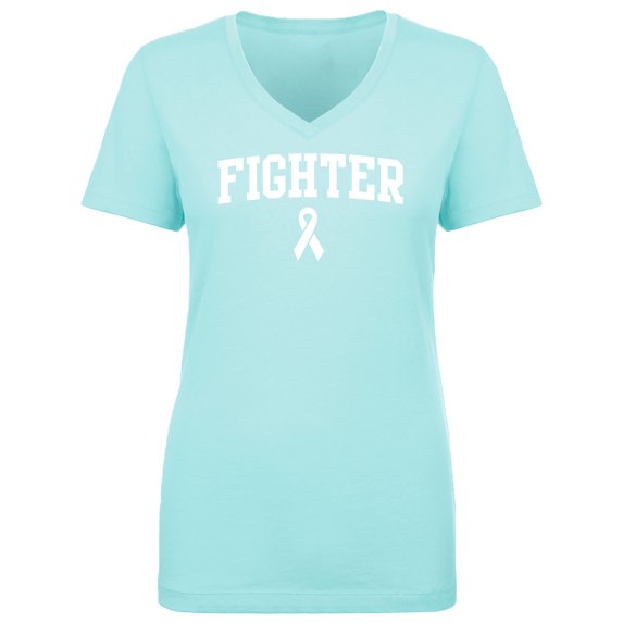 Fighter Ribbon Womens V-Neck T-Shirt