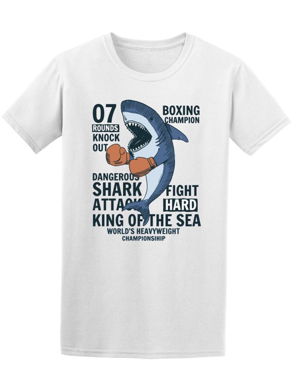 Fighter Shark Attact King Of Sea T-Shirt Men -Image by Shutterstock, Male 4X-Large