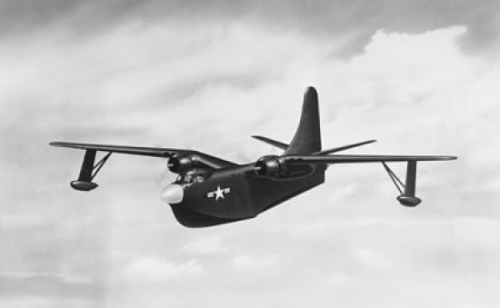 Fighter plane in flight P5M-1 Marlin Canvas Art - (18 x 24)