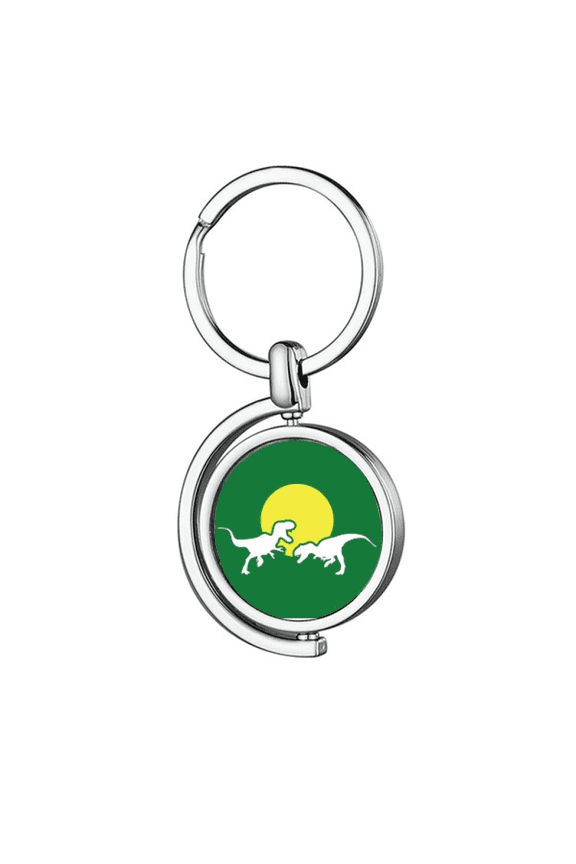 Fighting Carnivore Sun Art Deco Fashion Rotating Keychain Metal Keyring Holder