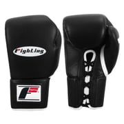 Fighting Fury Professional Lace Training Boxing Gloves, 14oz, Black