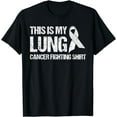 thumbnail image 1 of Fighting Lung Cancer Awareness White Ribbon Survivor Warrior T-Shirt, 1 of 4
