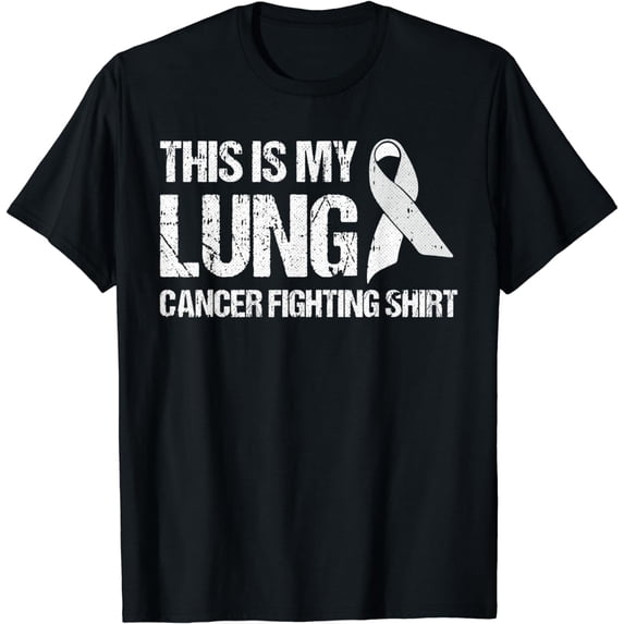 Fighting Lung Cancer Awareness White Ribbon Survivor Warrior T-Shirt