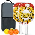 thumbnail image 1 of Fighting Series Pickleball Paddles Set Of 2, Fiberglass Surface, 4 Balls & Bag, 1 of 6