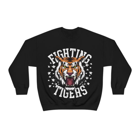 Fighting Tigers School Spirit Sweatshirt, Vintage Tiger Lover Pullover Gift