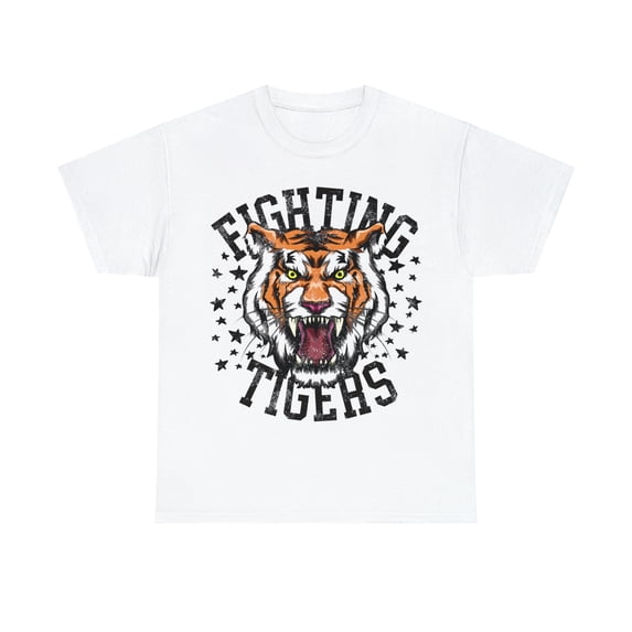 Fighting Tigers School Spirit T-shirt, Tiger Mascot Sports Shirt S-5XL