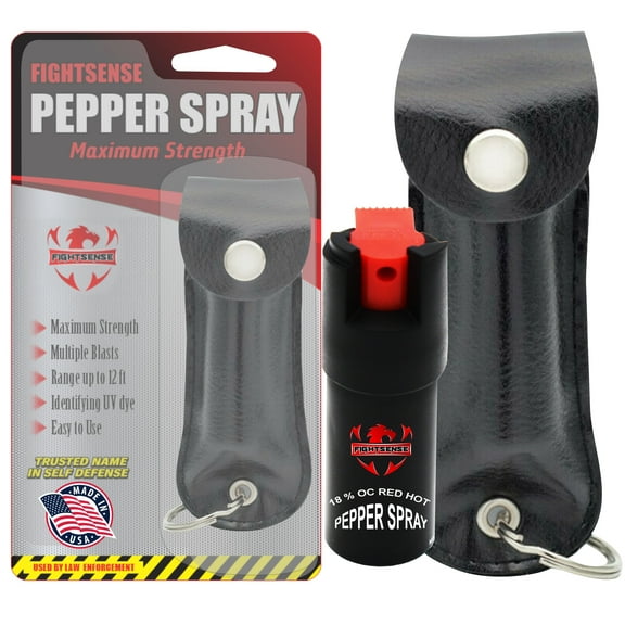 Fightsense Compact Size Maximum Strength Police Grade Formula Self Defense Pepper Spray, 1/2 oz