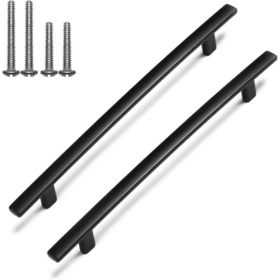Figo Home Kitchen Cabinet Handles - 6" Hole to Hole, 8" Length Drawer Handles (Black, Large)
