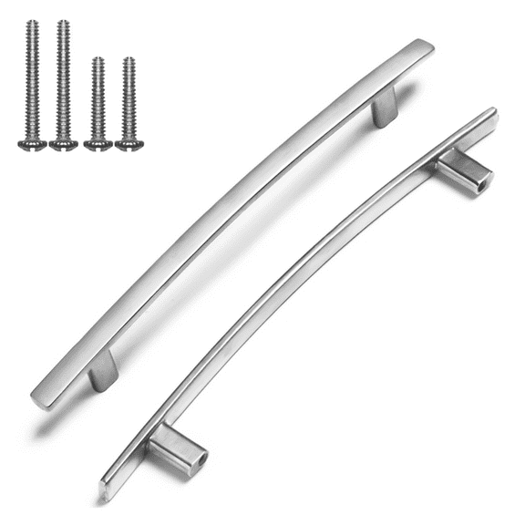 Figo Home Kitchen Cabinet Handles - 6" Hole to Hole, 8" Length Drawer Handles (Nickel, Large)