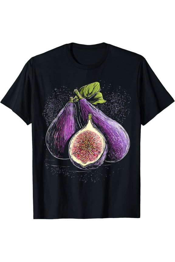 Figs Fruit Motif Scribble Artwork Figs T-Shirt