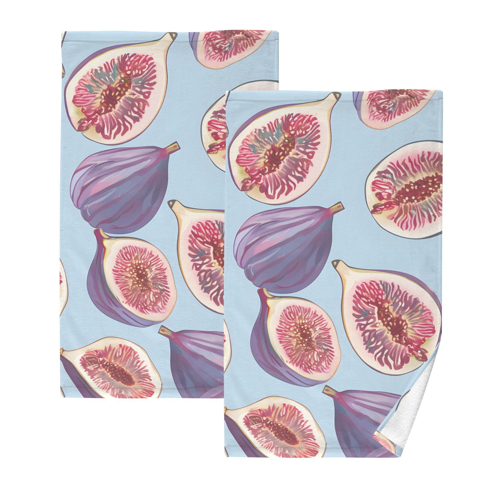 Figs Hand Towels Cotton Bath Towels Large Face Towels Absorbent for Bathroom 2 Packs