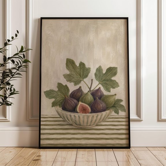Figs In Bowl Classic Botanical Still Life Poster
