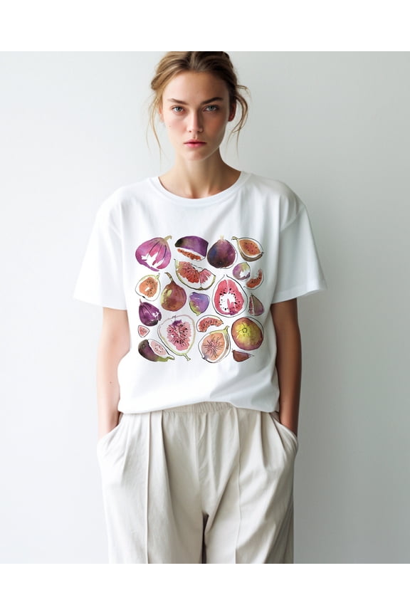Figs T Shirt Graphic Fruit Shirt Boho Abstract Botanical Tee Fruit Tshirt For Women Vegan