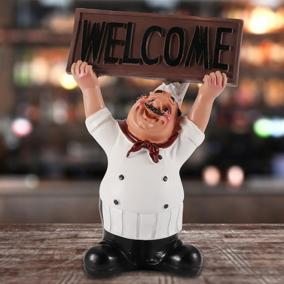 Figuras de Chef de Resina, decoración de Personajes, Adorno, Estatua, Modelo, Manualidades, decoración, Bar, cafetería para Oficina, Escritorio, Sala de Estar(bs-005)