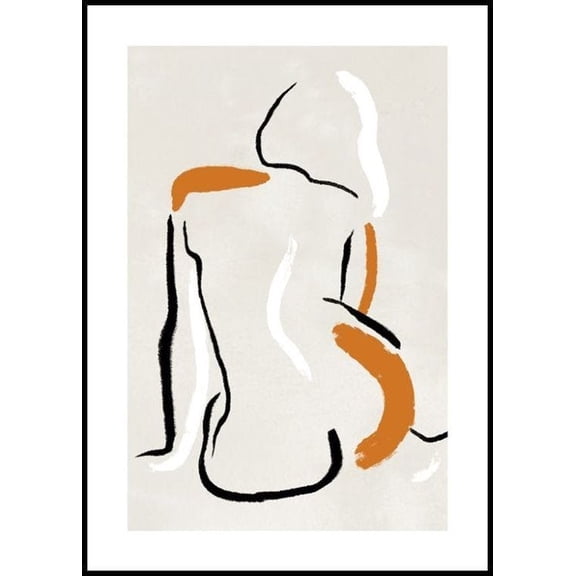 Figurative Strokes No1 Poster Wall Art, Modern Wall Decor For Living Room Bedroom, 12x18 UNFRAMED
