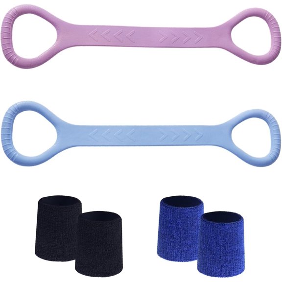 Figure 8 Fitness Resistance Band, Arm Exercise Elastic Rope Stretch Fitness Band, Foot, , Hand Stretcher, Arm Exerciser for Yoga Pilates Stretching Physical ( and Blue