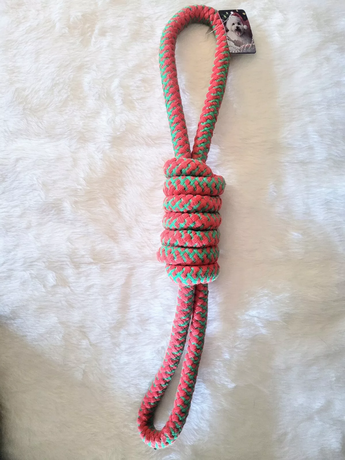 Figure 8 Holiday Dog Rope Tug Chew Fetch Toy Green/Red L/Xl Dogs 18 ...