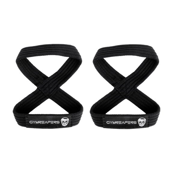 Figure 8 Lifting Straps For Deadlift, Powerlifting, Strongman, & Cross Training Strong Weightlifting Wrist Straps For Men, Women(Black, Small)