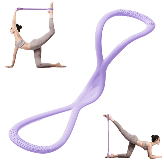 Figure 8 Resistance Band, 15LB Silicone Pull Rope with Non-Slip Handles for Shoulder, Back, and Arm Workouts