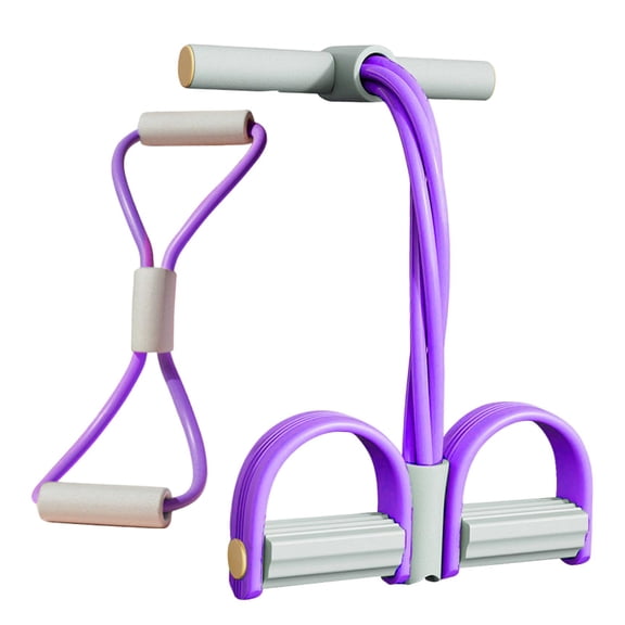 Figure 8 Resistance Band 6-Tube Pedal Puller with Handle Multifunction Elastic Yoga Sit-up Pull Rope Men Women Pedal Tensioner Exerciser Workout Equipment
