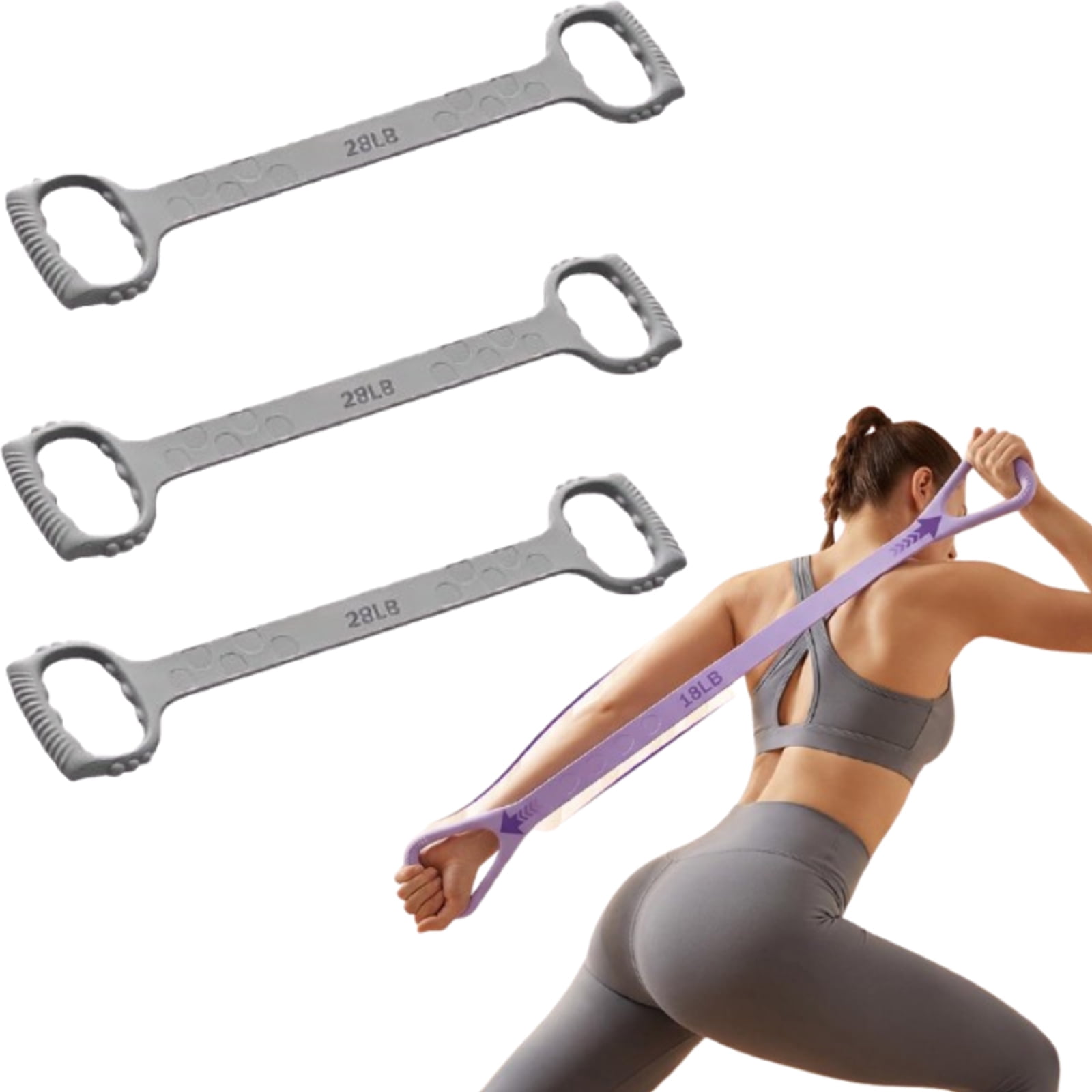 Figure 8 Resistance Band with Handles, 2026 New Resistance Band with Handles for Exercise, Flex Sculpt Band for Women Arms Shoulder Back Legs Stretching Pilates Yoga