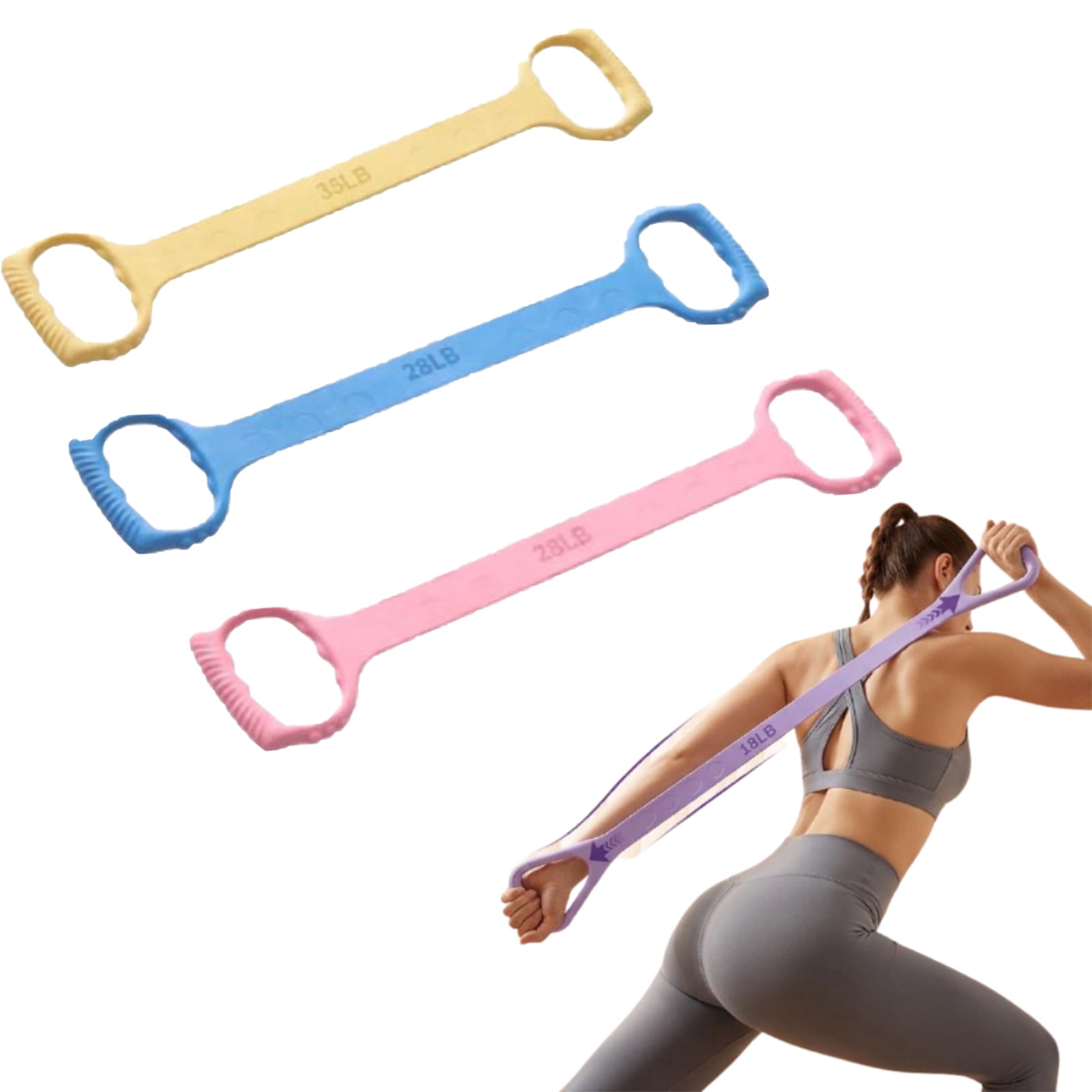 Figure 8 Resistance Band with Handles, 2026 New Resistance Band with Handles for Exercise, Flex Sculpt Band for Women Arms Shoulder Back Legs Stretching Pilates Yoga