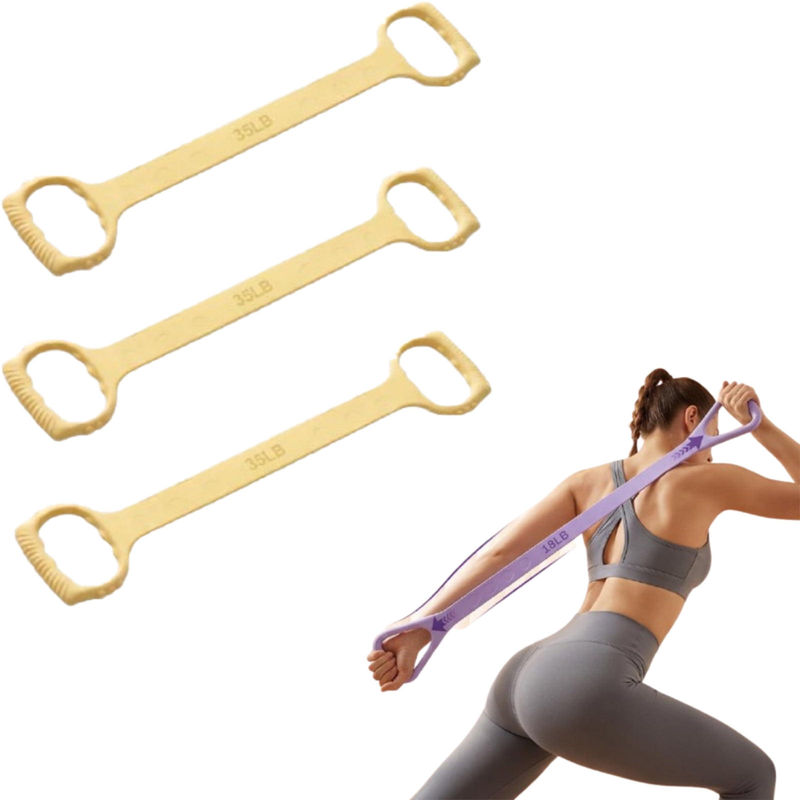 Figure 8 Resistance Band with Handles, 2026 New Resistance Band with Handles for Exercise, Flex Sculpt Band for Women Arms Shoulder Back Legs Stretching Pilates Yoga
