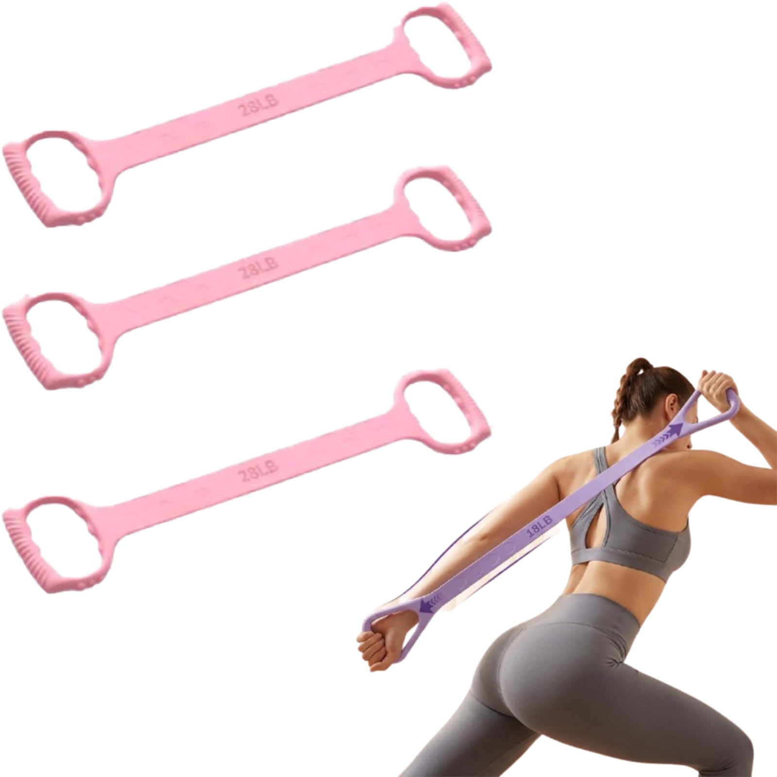 Figure 8 Resistance Band with Handles, 2026 New Resistance Band with Handles for Exercise, Flex Sculpt Band for Women Arms Shoulder Back Legs Stretching Pilates Yoga