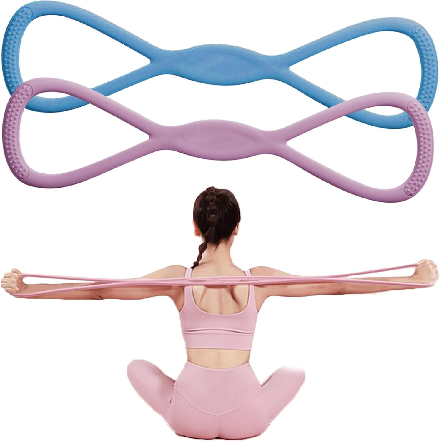 Figure 8 Resistance Bands,15LB/25LB/35LB Exercise Band, Upgraded High Elasticity Resistance Band for Women,Workout Home Gym Stretching Pilates