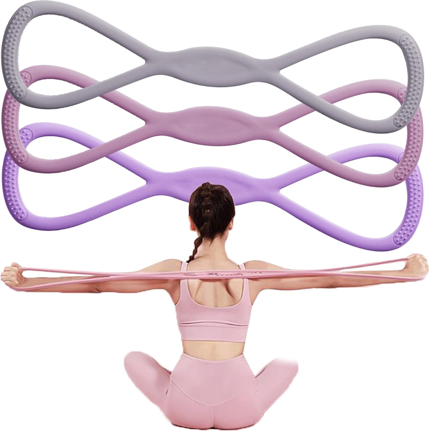 Figure 8 Resistance Bands,15LB/25LB/35LB Exercise Band, Upgraded High Elasticity Resistance Band for Women,Workout Home Gym Stretching Pilates