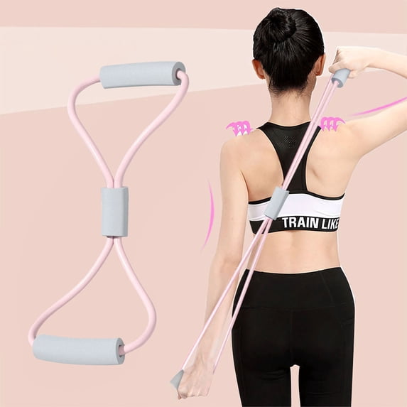 Figure 8 Resistance Bands, Elastic Fitness Rope for Arm, Back, Shoulder, Muscle Training Pulling Rope for Yoga, Pilates, Home Gym Exercise Equipment