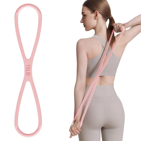Figure 8 Resistance Bands, Non-Slip Handle Exercise Bands for Men Women, Portable 8-Shaped Pull Rope for Arm Back Shoulder Stretch, Home Gym Yoga