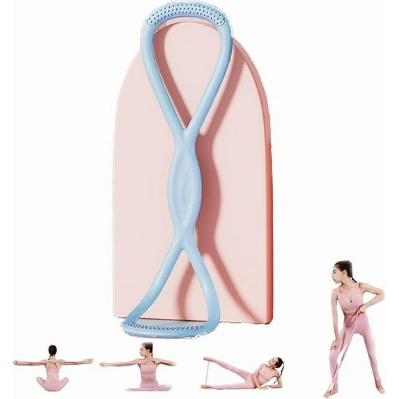 Figure 8 Resistance Bands for Women 25 lbs 8 Shaped Exercise Bands for Arms, Back, Shoulders, Legs and HIPS Working Out - Transform Your Body in Just 10 Minutes/Day (Blue 25p)