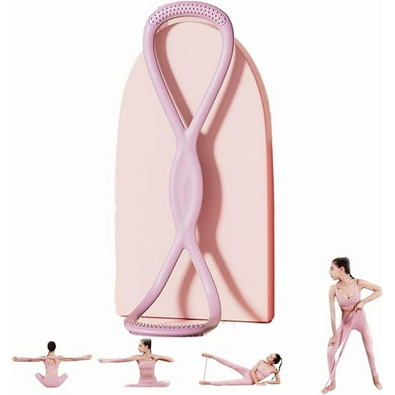 Figure 8 Resistance Bands for Women 25 lbs 8 Shaped Exercise Bands for Arms, Back, Shoulders, Legs and HIPS Working Out - Transform Your Body in Just 10 Minutes/Day (Pink 25p)
