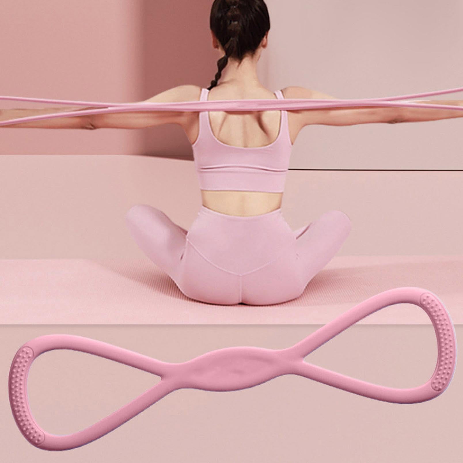 Figure 8 Resistance Bands for Women, Resistance Bands with Handles, Portable 8 Shaped Exercise Band for Strength Training Yoga Pilates