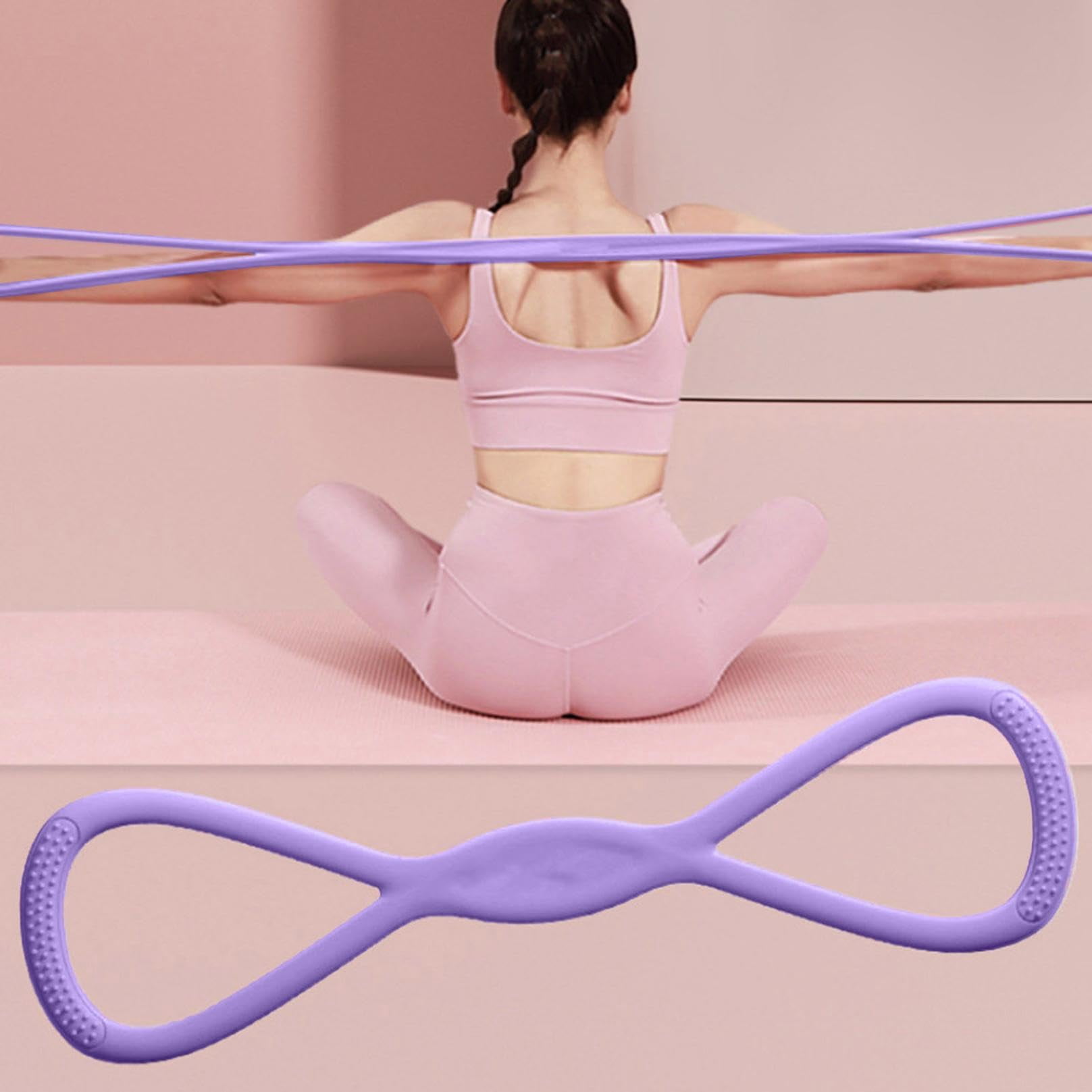 Figure 8 Resistance Bands for Women, Resistance Bands with Handles, Portable 8 Shaped Exercise Band for Strength Training Yoga Pilates