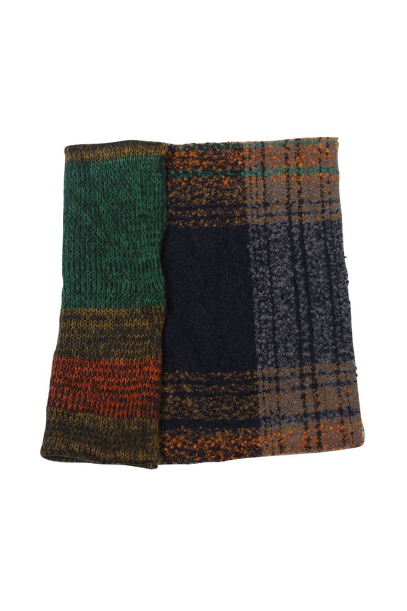 Figure 8 Scarf Single Loop Scarf - Green/Orange