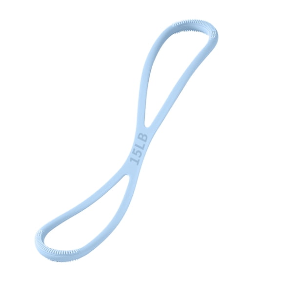 Figure 8 Silicone Resistance Band with Massage Grip, Fitness Stretch Band for Arm Leg Core Strength Training Home Gym Workouts(Blue,15LB)