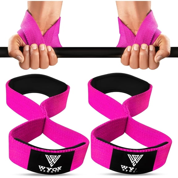 Figure 8 Weight Lifting Straps for Weightlifting Heavy Duty Deadlifting Workout Straps | Wrist Wraps Gym Equipment Gear Men Women PAIR
