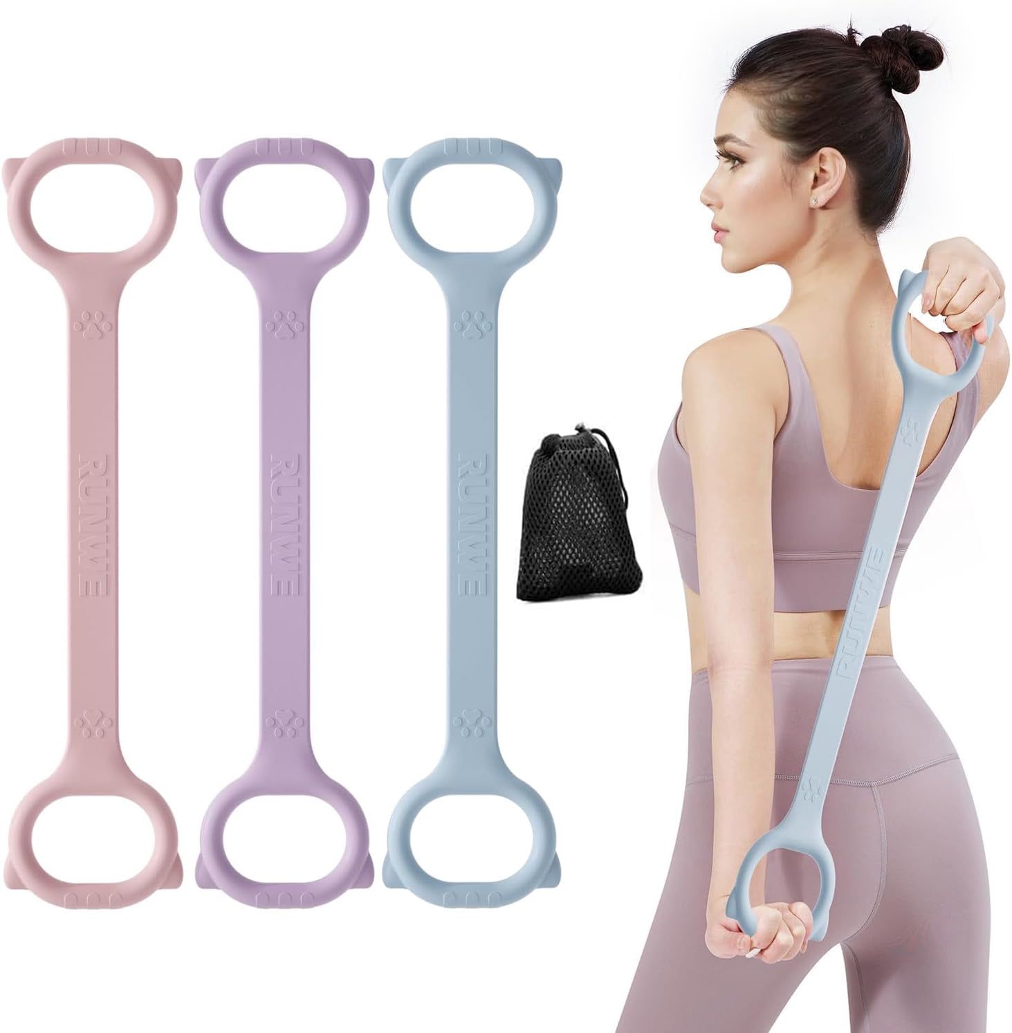 Figure 8 Workout Resistance Band - 3 Elasticities Optional 20 30 40lb, Thicker Durable Arm   Exercise Elastic Rope Yoga Straps Pilates Flexbands, Physical  Stretch Bands